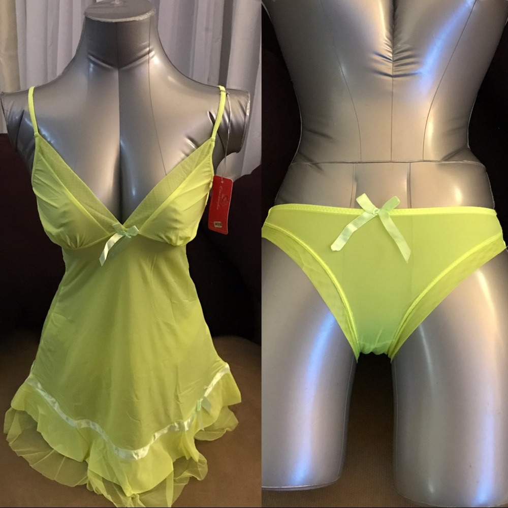 $10🛍 Babydoll slip lingerie set with panties